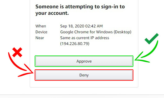 если нажали deny вместо approve если нажали deny вместо approve