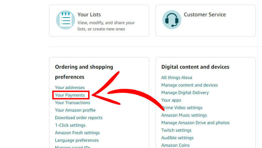 нажать Payment options в разделе Ordering and shopping preferences нажать Payment options в разделе Ordering and shopping preferences